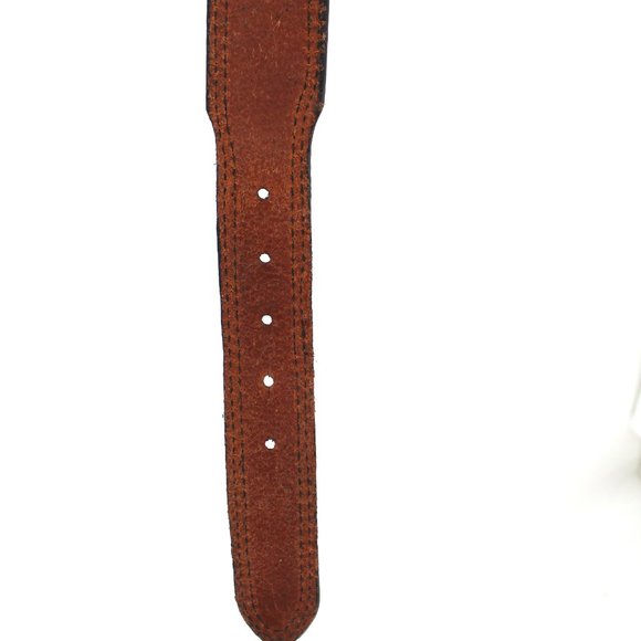 R.G. BULLCO U.S.A. Leather Belt Black Removable Brass Buckle Men's Unisex Sz 50 - Picture 9 of 12